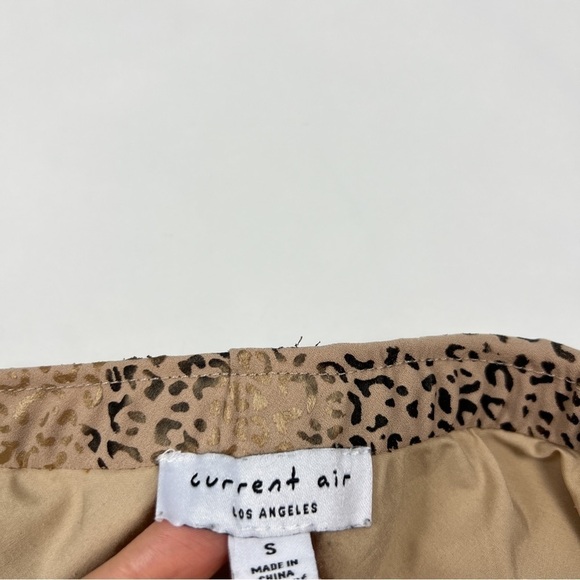 Current Air Taupe Leopard Printed Bias Midi Metallic Skirt - Picture 4 of 6